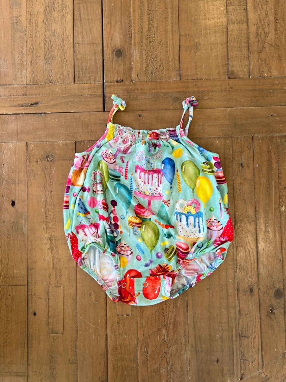 Posh peanut birthday bamboo bubble romper 6-12 months